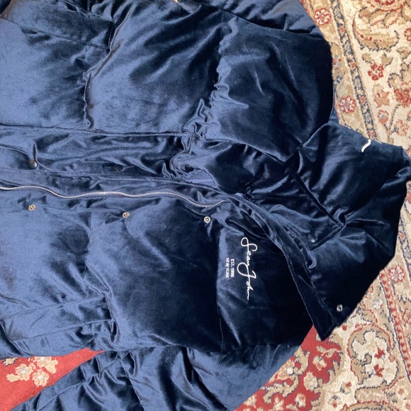 Sean John Winter Jacket, oversized, puffer. Navy blue, suede material - Picture 3 of 3